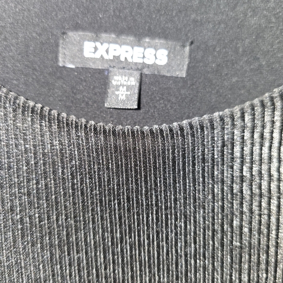 Express Black Ribbed Dress - Picture 3 of 3